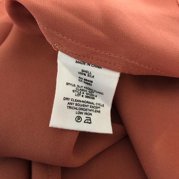 Theory Silk Slit Tunic size S pink russet T115 - Picture 10 of 12